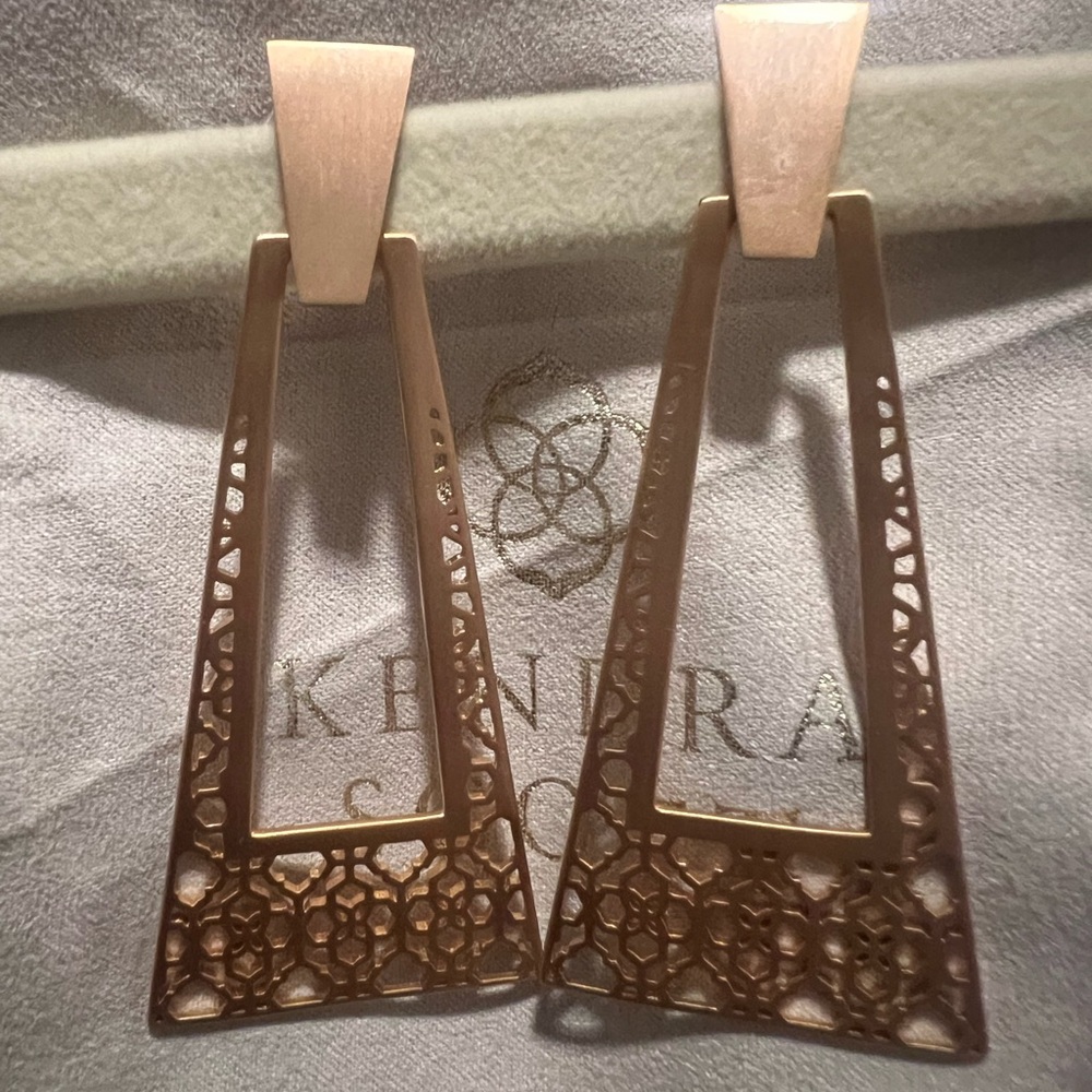 Kendra Scott Rose Gold Kase statement Earrings